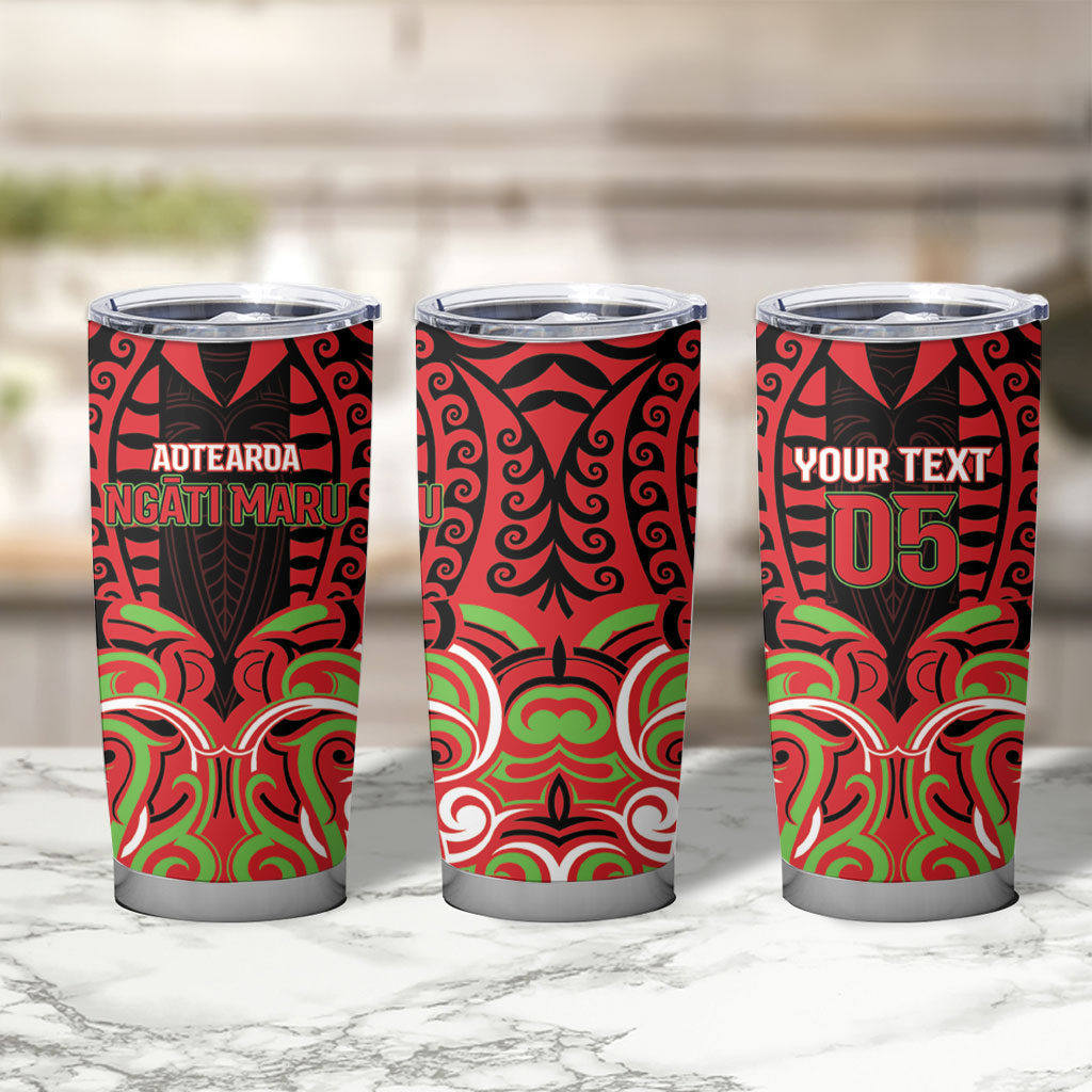 Custom Aotearoa Ngati Maru Tumbler Cup New Zealand Traditional Maori Pattern