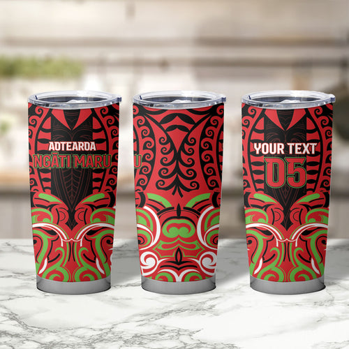 Custom Aotearoa Ngati Maru Tumbler Cup New Zealand Traditional Maori Pattern