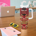 Custom Aotearoa Ngati Maru Tumbler With Handle New Zealand Traditional Maori Pattern