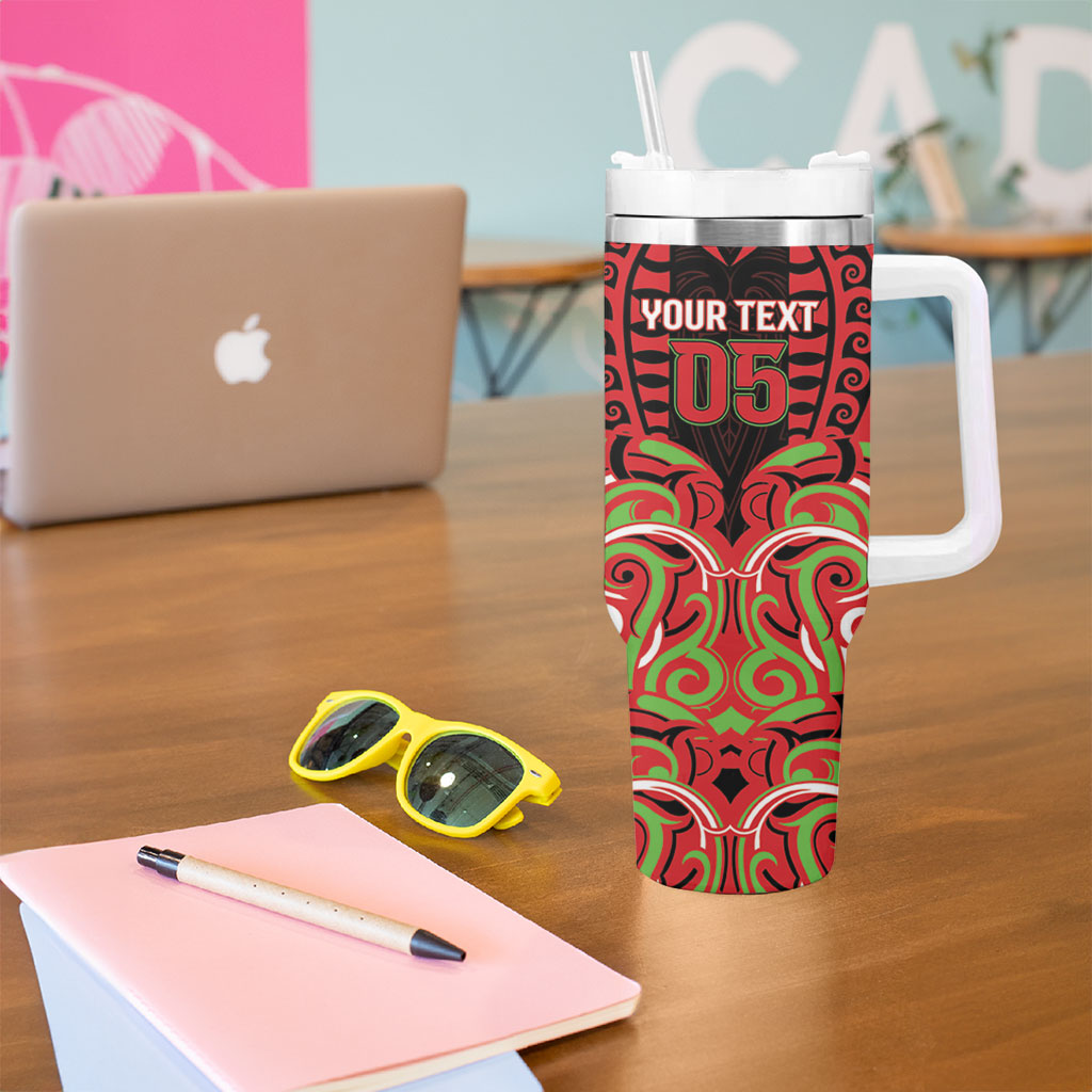 Custom Aotearoa Ngati Maru Tumbler With Handle New Zealand Traditional Maori Pattern