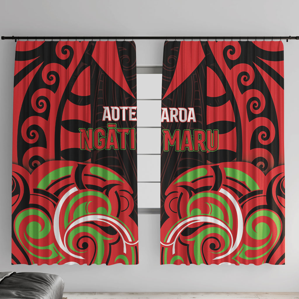 Aotearoa Ngati Maru Window Curtain New Zealand Traditional Maori Pattern