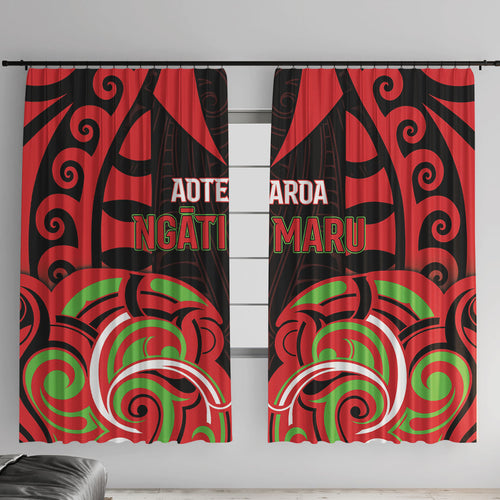 Aotearoa Ngati Maru Window Curtain New Zealand Traditional Maori Pattern
