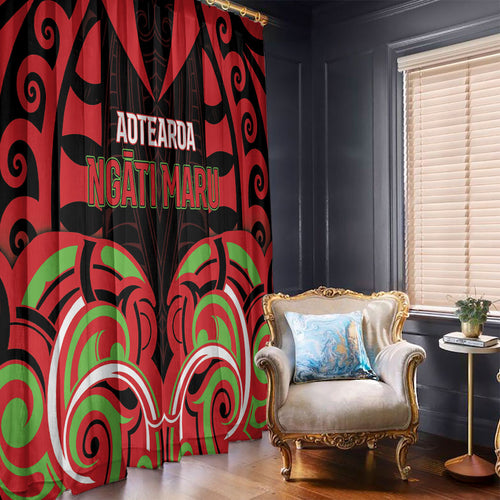 Aotearoa Ngati Maru Window Curtain New Zealand Traditional Maori Pattern