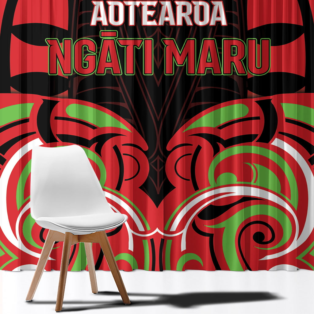 Aotearoa Ngati Maru Window Curtain New Zealand Traditional Maori Pattern