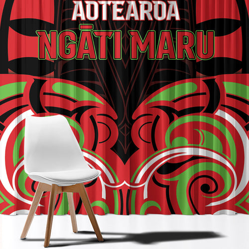 Aotearoa Ngati Maru Window Curtain New Zealand Traditional Maori Pattern