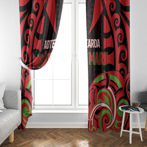 Aotearoa Ngati Maru Window Curtain New Zealand Traditional Maori Pattern