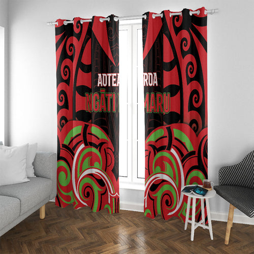 Aotearoa Ngati Maru Window Curtain New Zealand Traditional Maori Pattern