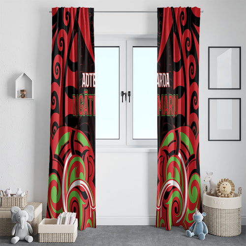 Aotearoa Ngati Maru Window Curtain New Zealand Traditional Maori Pattern