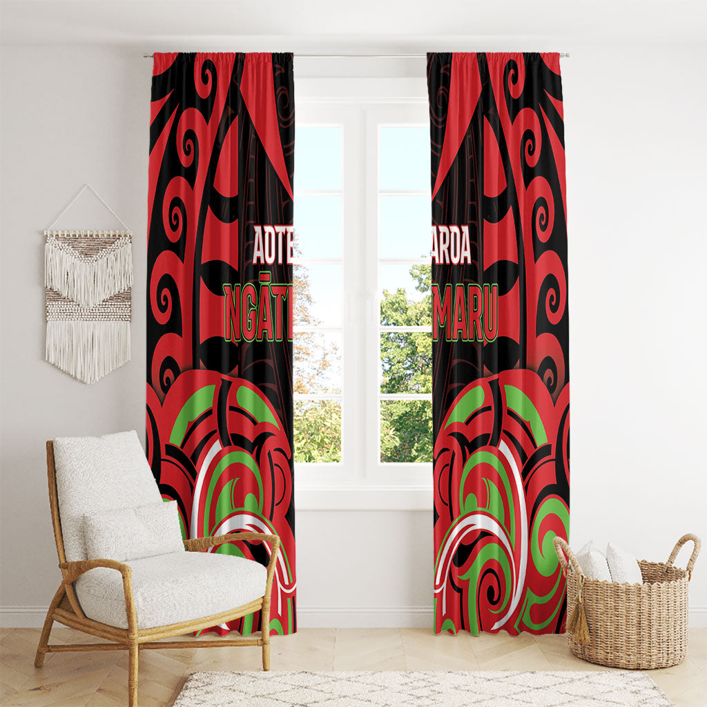 Aotearoa Ngati Maru Window Curtain New Zealand Traditional Maori Pattern