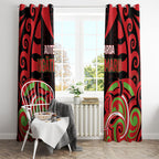 Aotearoa Ngati Maru Window Curtain New Zealand Traditional Maori Pattern
