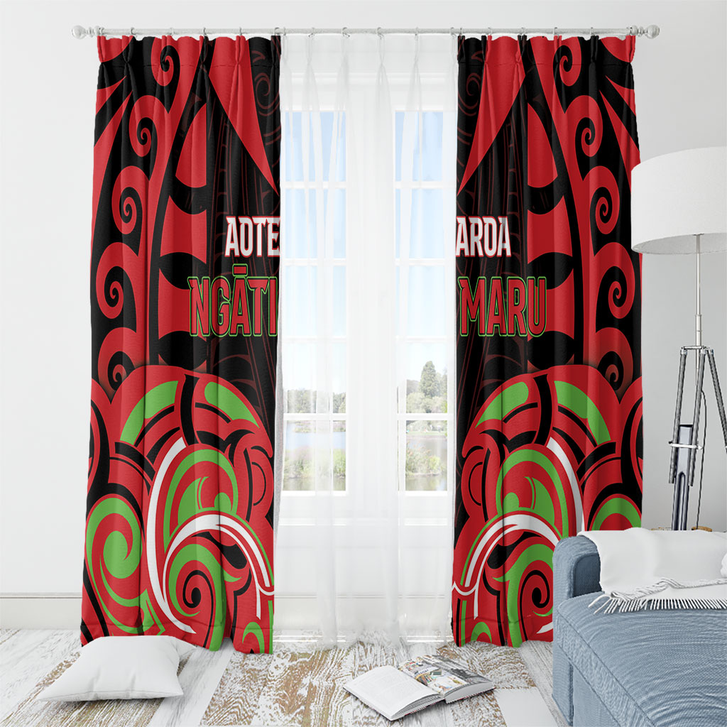 Aotearoa Ngati Maru Window Curtain New Zealand Traditional Maori Pattern