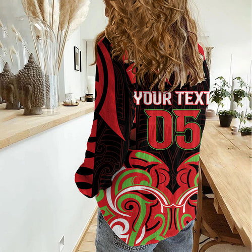 Custom Aotearoa Ngati Maru Women Casual Shirt New Zealand Traditional Maori Pattern