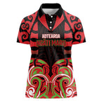 Custom Aotearoa Ngati Maru Women Polo Shirt New Zealand Traditional Maori Pattern