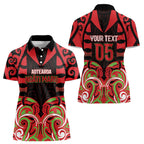 Custom Aotearoa Ngati Maru Women Polo Shirt New Zealand Traditional Maori Pattern