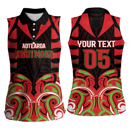 Custom Aotearoa Ngati Maru Women Sleeveless Polo Shirt New Zealand Traditional Maori Pattern
