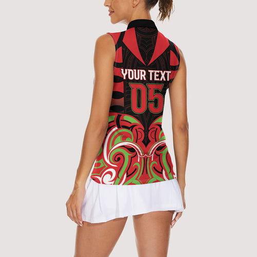 Custom Aotearoa Ngati Maru Women Sleeveless Polo Shirt New Zealand Traditional Maori Pattern