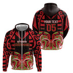 Custom Aotearoa Ngati Maru Zip Hoodie New Zealand Traditional Maori Pattern