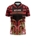 Custom Aotearoa Ngati Maru Zipper Polo Shirt New Zealand Traditional Maori Pattern