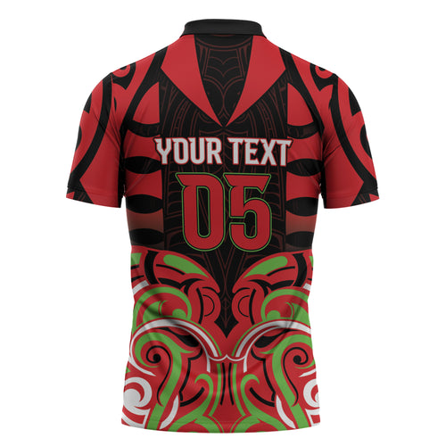 Custom Aotearoa Ngati Maru Zipper Polo Shirt New Zealand Traditional Maori Pattern