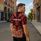 Custom Aotearoa Ngati Maru Zipper Polo Shirt New Zealand Traditional Maori Pattern