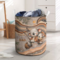 Australia Father's Day Laundry Basket Koality Dad Fishing Aboriginal Dot Art