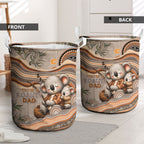 Australia Father's Day Laundry Basket Koality Dad Fishing Aboriginal Dot Art