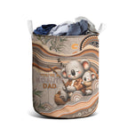 Australia Father's Day Laundry Basket Koality Dad Fishing Aboriginal Dot Art