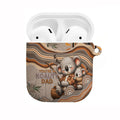Australia Father's Day AirPods Case Koality Dad Fishing Aboriginal Dot Art