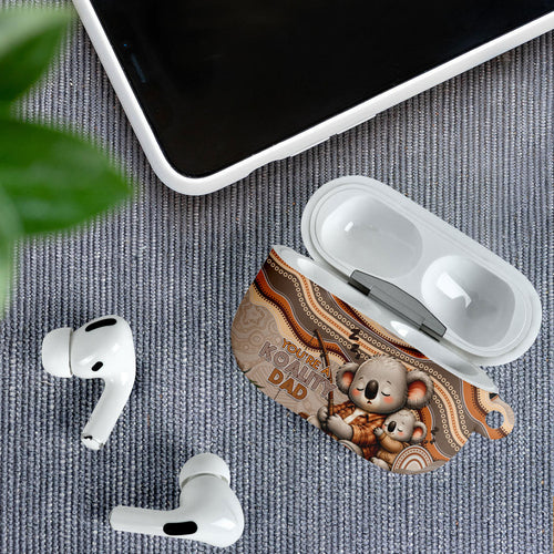 Australia Father's Day AirPods Case Koality Dad Fishing Aboriginal Dot Art