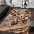 Australia Father's Day Area Rug Koality Dad Fishing Aboriginal Dot Art