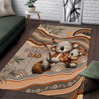 Australia Father's Day Area Rug Koality Dad Fishing Aboriginal Dot Art