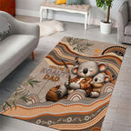 Australia Father's Day Area Rug Koality Dad Fishing Aboriginal Dot Art