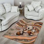 Australia Father's Day Area Rug Koality Dad Fishing Aboriginal Dot Art