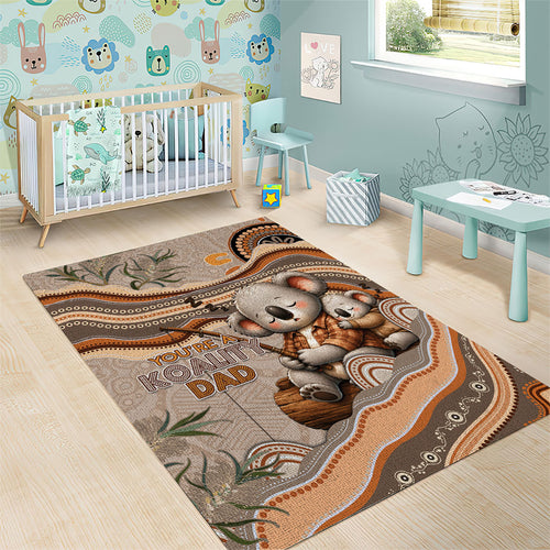 Australia Father's Day Area Rug Koality Dad Fishing Aboriginal Dot Art