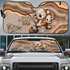 Australia Father's Day Auto Sun Shade Koality Dad Fishing Aboriginal Dot Art