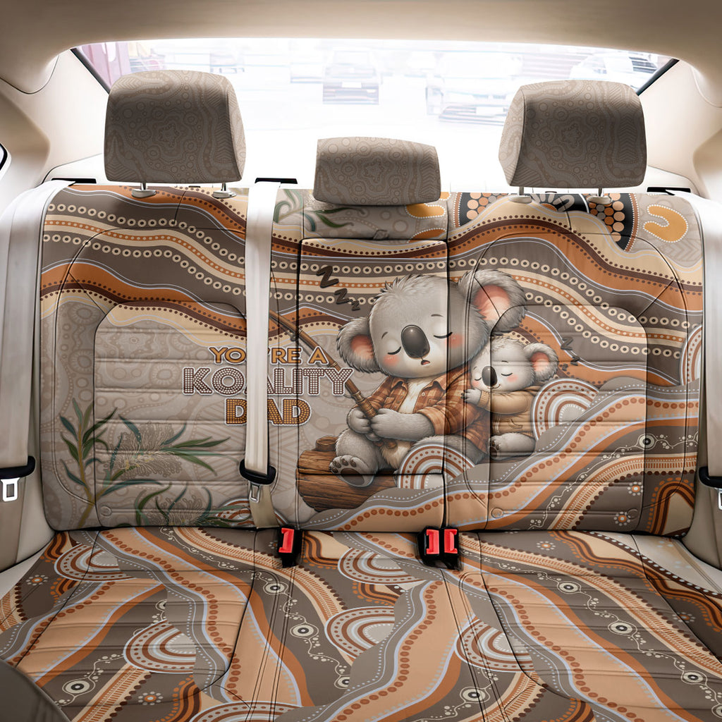 Australia Father's Day Back Car Seat Cover Koality Dad Fishing Aboriginal Dot Art