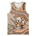 Personalised Australia Father's Day Basketball Jersey Koality Dad Fishing Aboriginal Dot Art