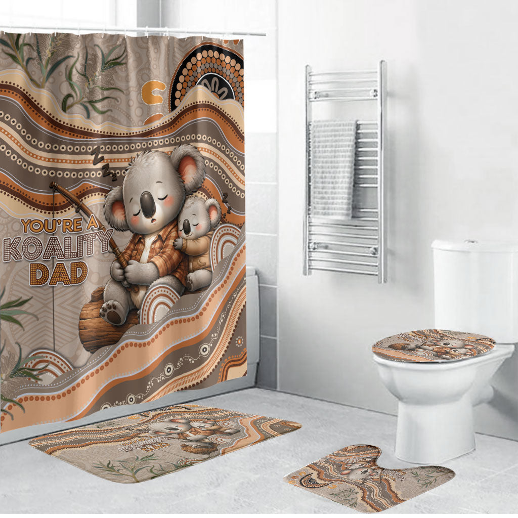 Australia Father's Day Bathroom Set Koality Dad Fishing Aboriginal Dot Art