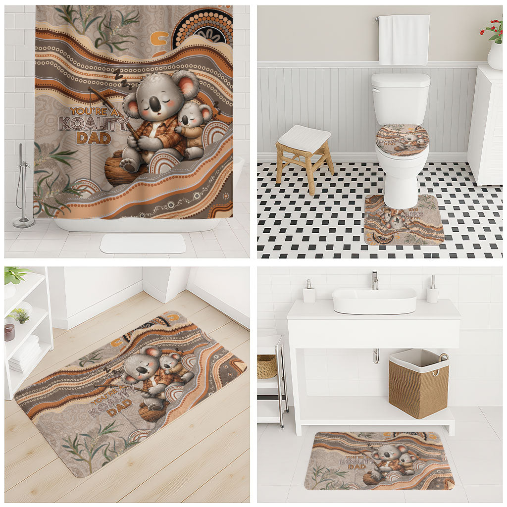 Australia Father's Day Bathroom Set Koality Dad Fishing Aboriginal Dot Art