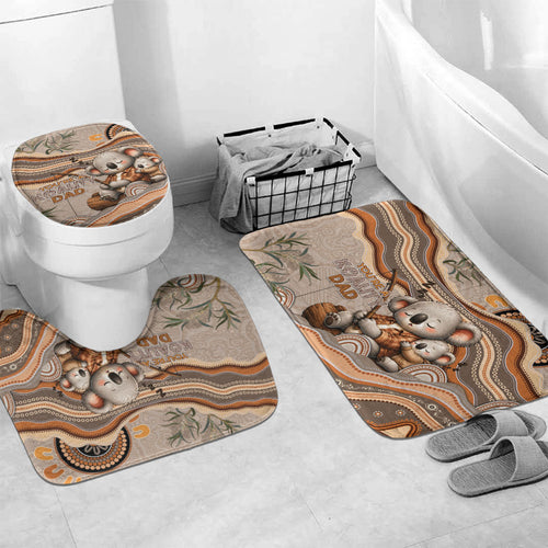 Australia Father's Day Bathroom Set Koality Dad Fishing Aboriginal Dot Art