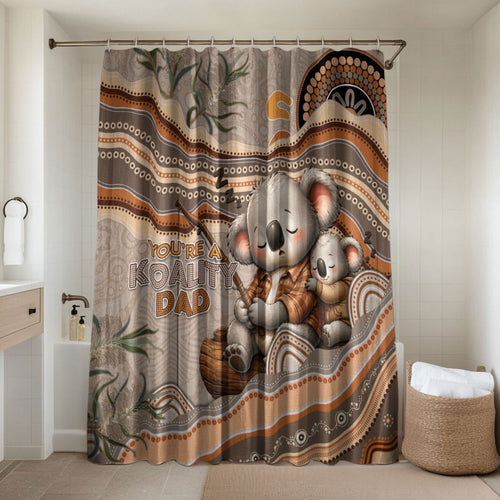 Australia Father's Day Bathroom Set Koality Dad Fishing Aboriginal Dot Art