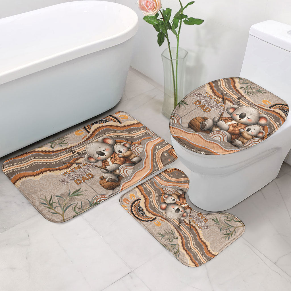 Australia Father's Day Bathroom Set Koality Dad Fishing Aboriginal Dot Art