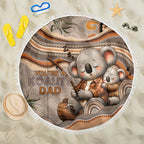 Australia Father's Day Beach Blanket Koality Dad Fishing Aboriginal Dot Art