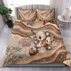 Australia Father's Day Bedding Set Koality Dad Fishing Aboriginal Dot Art