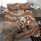 Australia Father's Day Bedding Set Koality Dad Fishing Aboriginal Dot Art