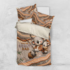Australia Father's Day Bedding Set Koality Dad Fishing Aboriginal Dot Art