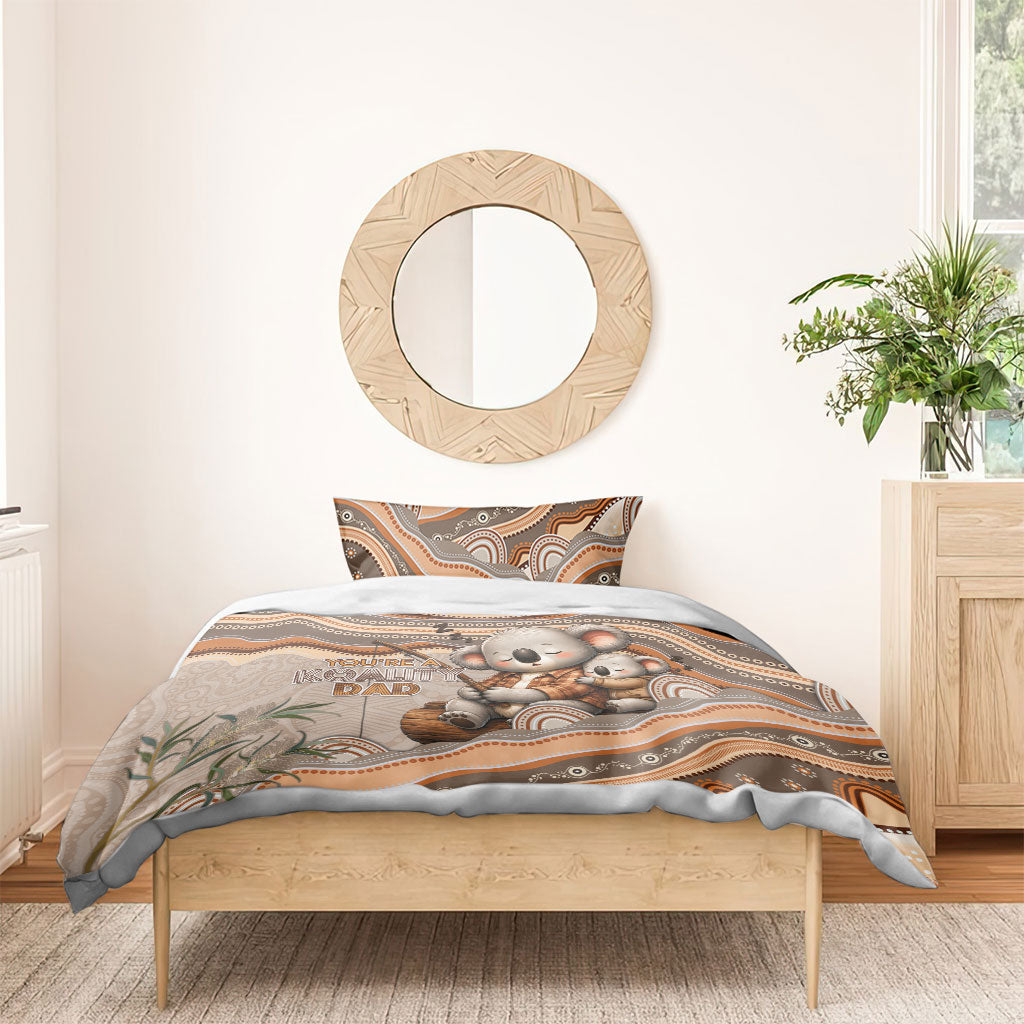 Australia Father's Day Bedding Set Koality Dad Fishing Aboriginal Dot Art