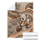 Australia Father's Day Blanket Koality Dad Fishing Aboriginal Dot Art