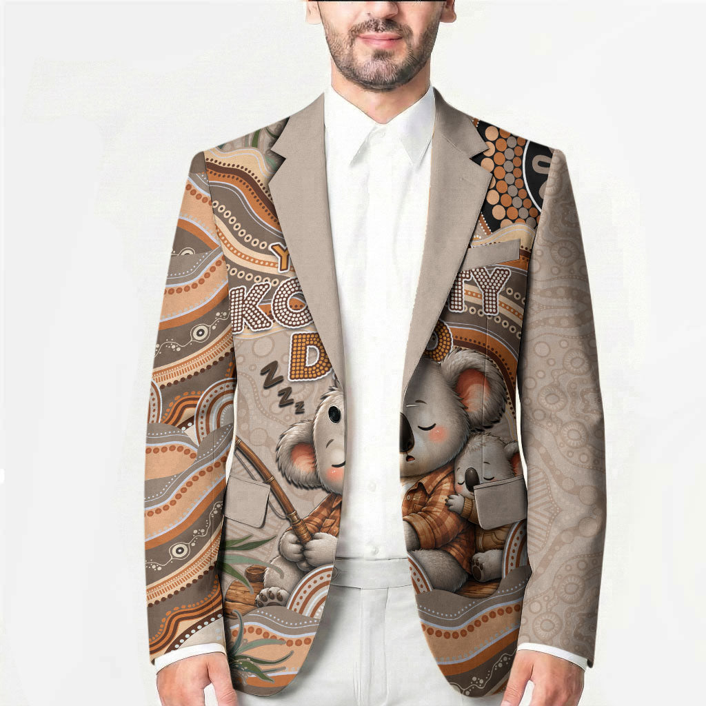 Personalised Australia Father's Day Blazer Koality Dad Fishing Aboriginal Dot Art
