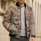 Personalised Australia Father's Day Bomber Puffer Jacket Koality Dad Fishing Aboriginal Dot Art